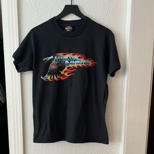 Harley-Davidson Black Tee with Fiery Eagle Design